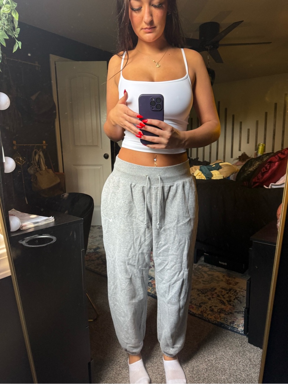 Nike Light Gray Drawstring Joggers